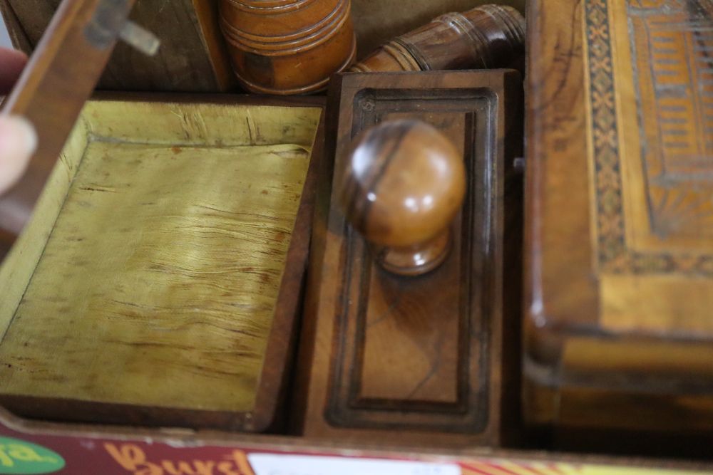 Twelve pieces of olivewood, stamped Jerusalem